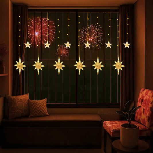 Polar Star Curtain Lights | Warm White LED