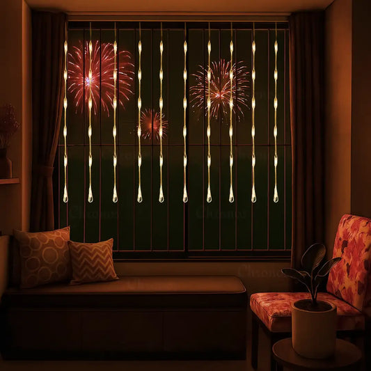 Rain Drop Curtain Lights | Warm White LED
