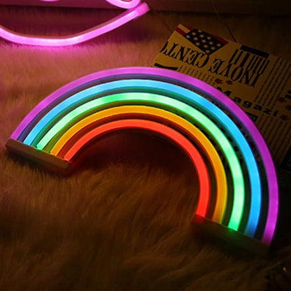 Rainbow Neon Sign Light | Battery & USB Operated
