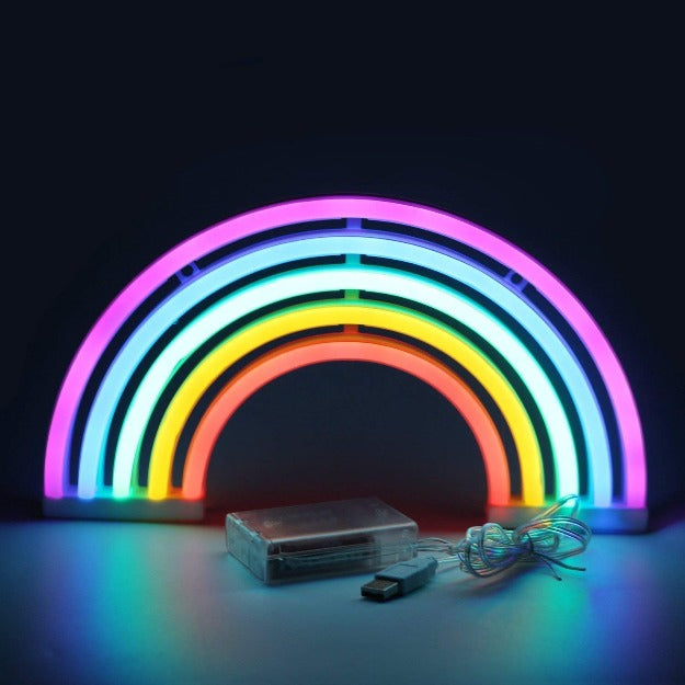Rainbow Neon Sign Light | Battery & USB Operated