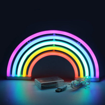 Rainbow Neon Sign Light | Battery & USB Operated