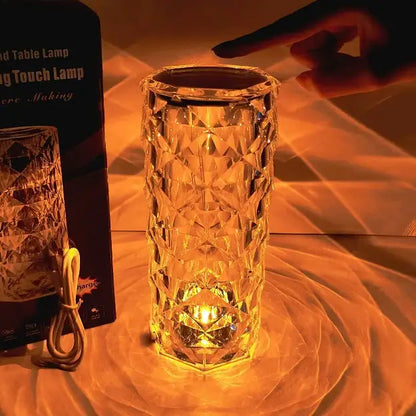 Rose Crystal Reflection Portable LED Table Lamp