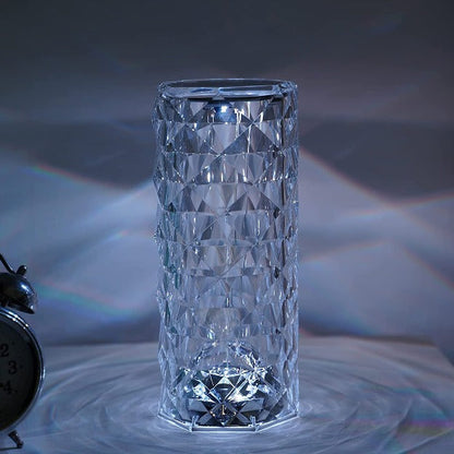Rose Crystal Reflection Portable LED Table Lamp