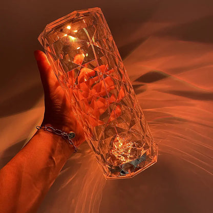 Rose Crystal Reflection Portable LED Table Lamp