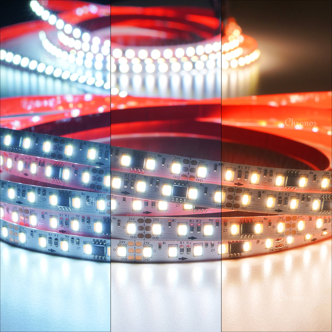 3 in 1 CCT Tunable + Running LED Strip Lights 10m Kit with Controller and SMPS Driver