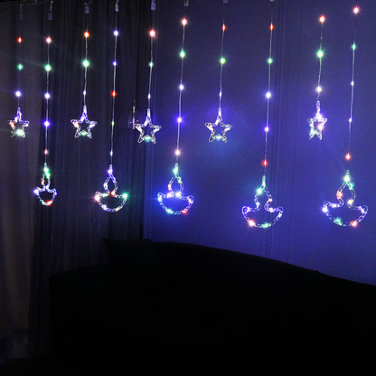 3 in 1 - Diya + Star Curtain Lights