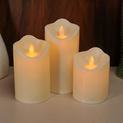 LED Moving Flame Pillar Candle - Smooth Ivory