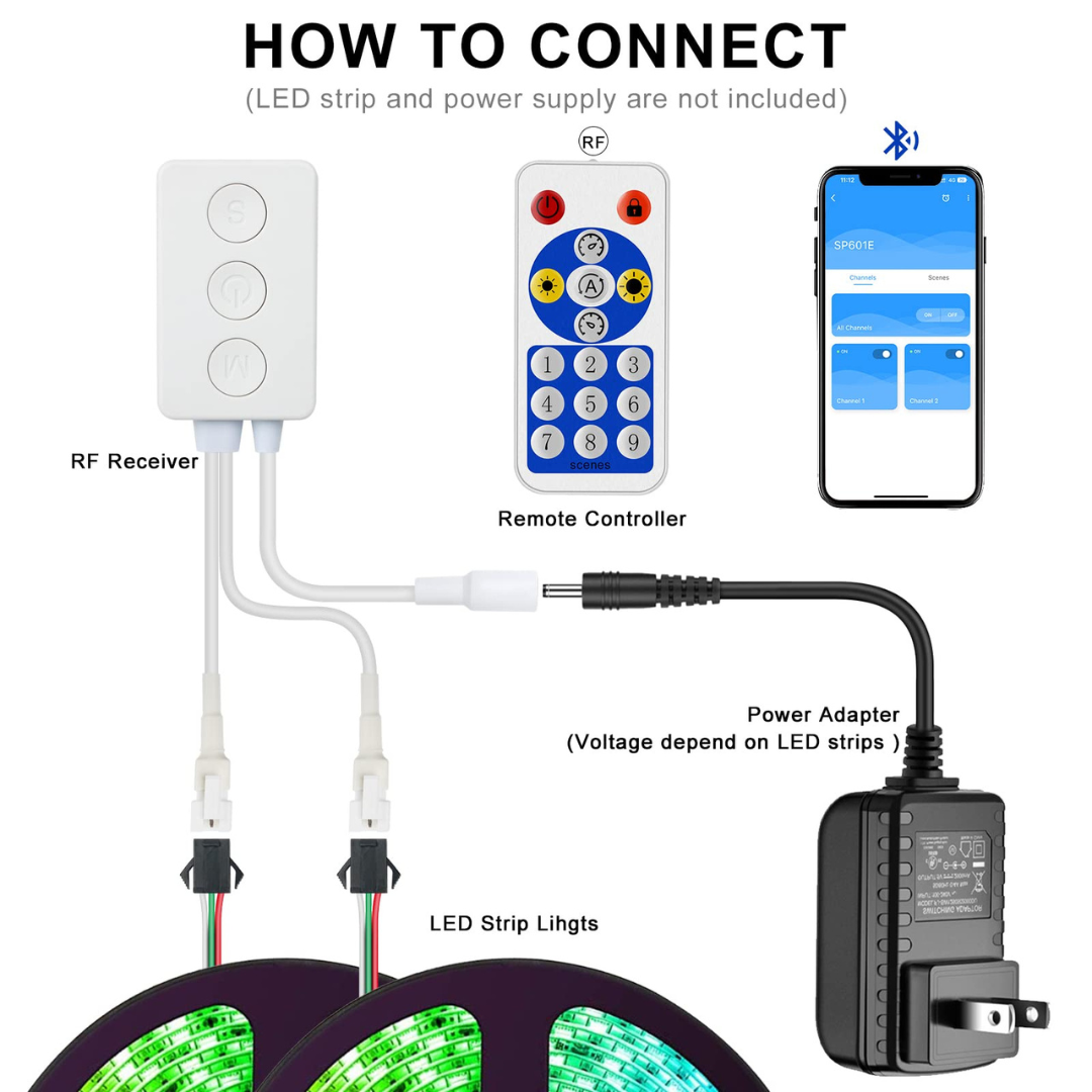 SP601E Bluetooth Pixel Controller for LED Pixel Strip Light