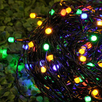 Black Wire Fancy LED Series String Lights | 8mm Multi LED