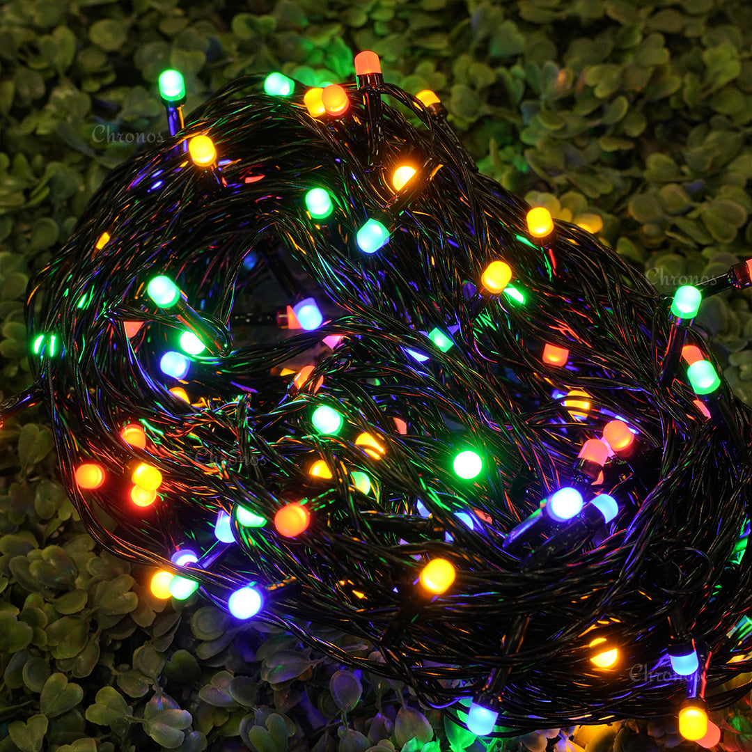 Black Wire Fancy LED Series String Lights | 8mm Multi LED