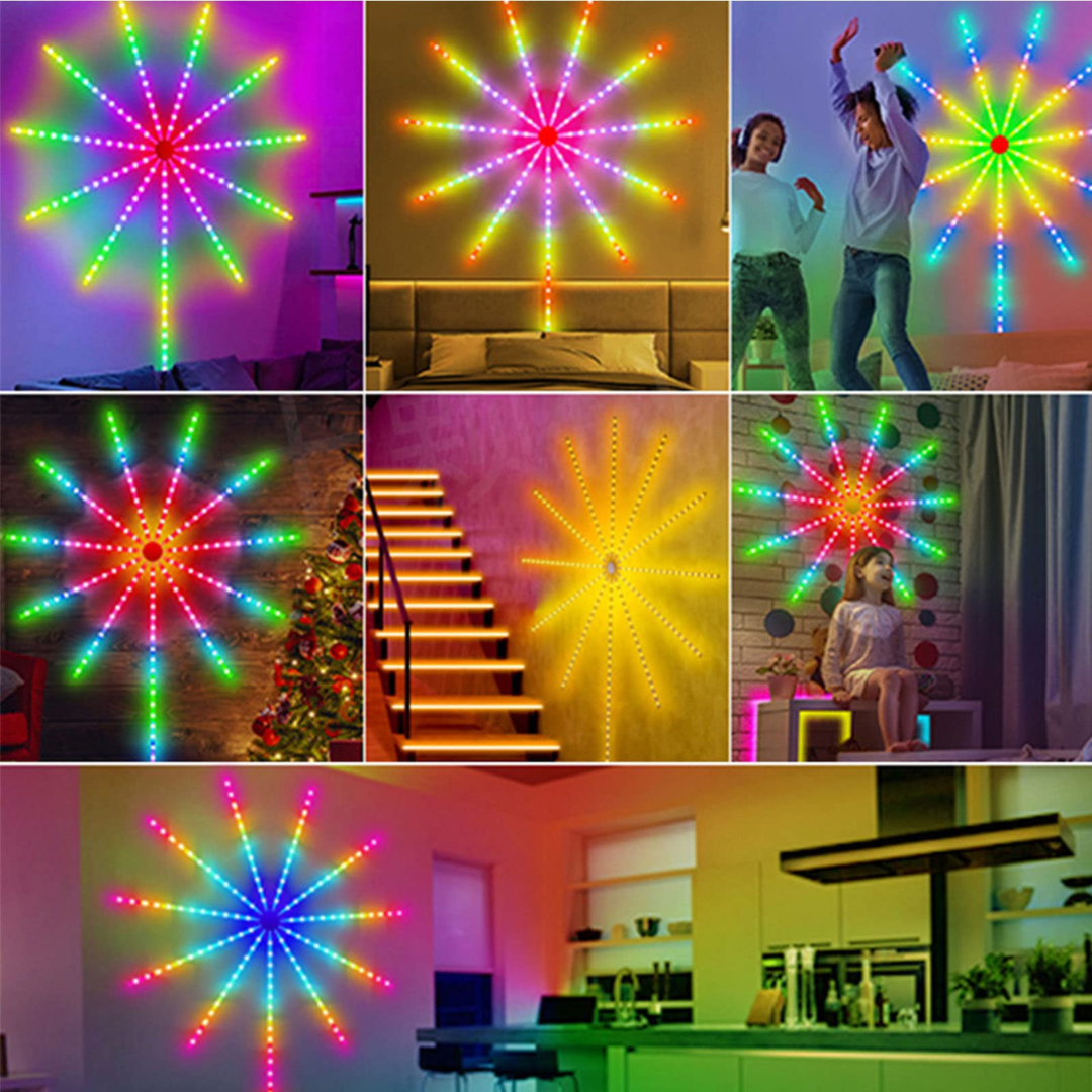Smart RGBIC LED Firework Lights | Music Sync | App & Remote Control - Ganpati Decoration