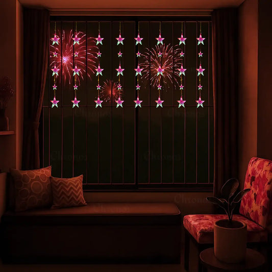 Star Curtain String Lights | 40 Stars | Multi LED