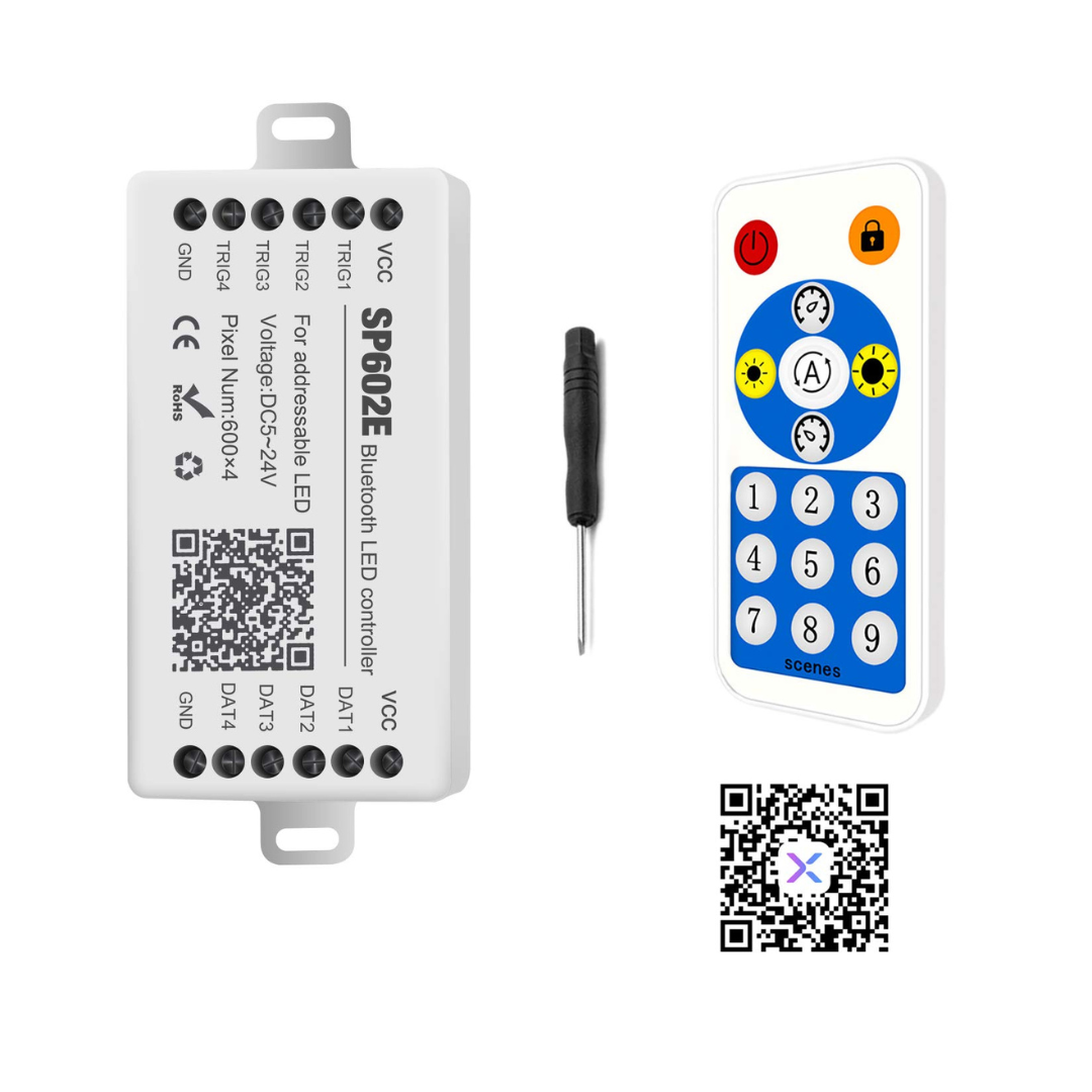SP602E Bluetooth Pixel Controller with 4 Signal Outputs for LED Module Pixel Strip Light