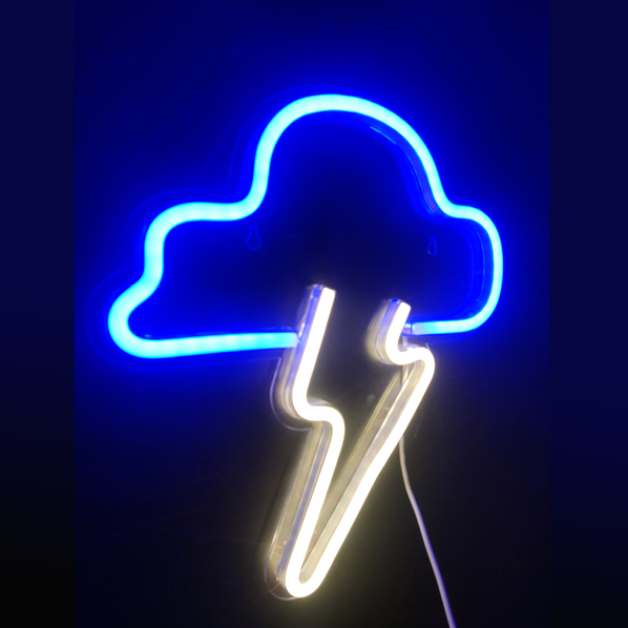 Thunder Cloud Neon Sign Light Wall Hanging | USB Operated