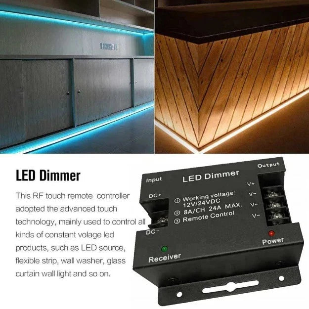 DC12-24V 24A LED Strip Light RF Touch Remote Controller Dimmer