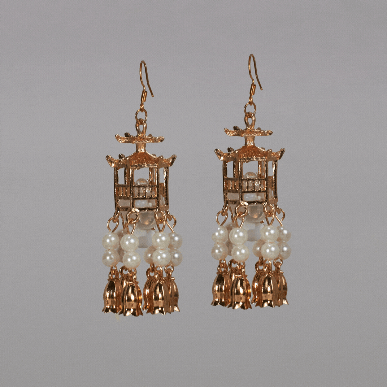 Lantern Pearl Led Earrings For Diwali Festival