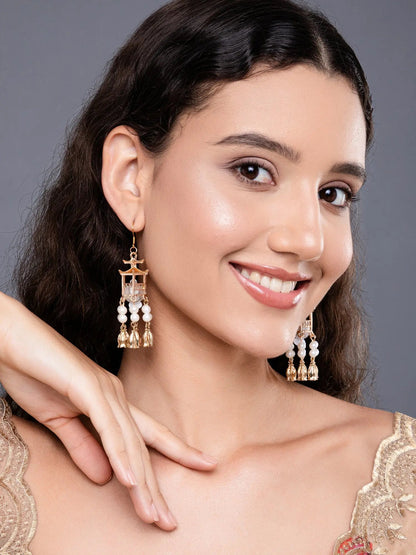 Lantern Pearl Led Earrings For Diwali Festival