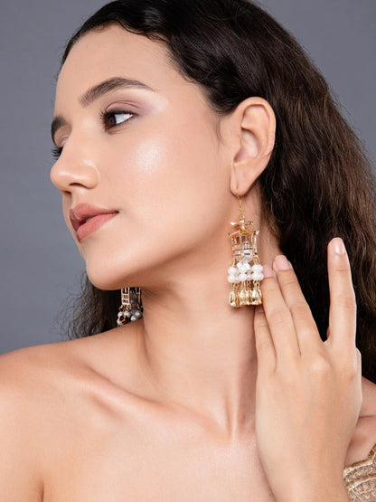 Lantern Pearl Led Earrings For Diwali Festival