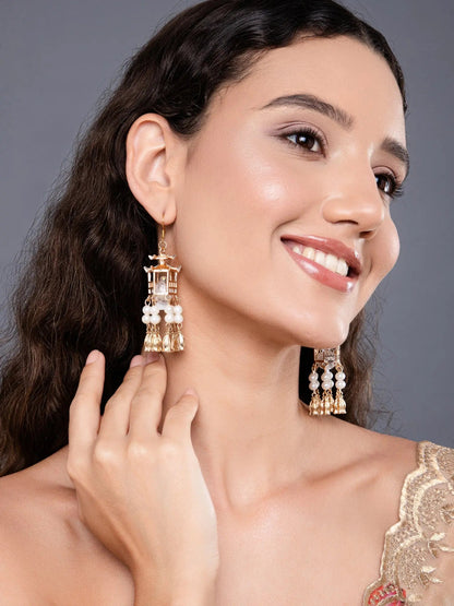 Lantern Pearl Led Earrings For Diwali Festival