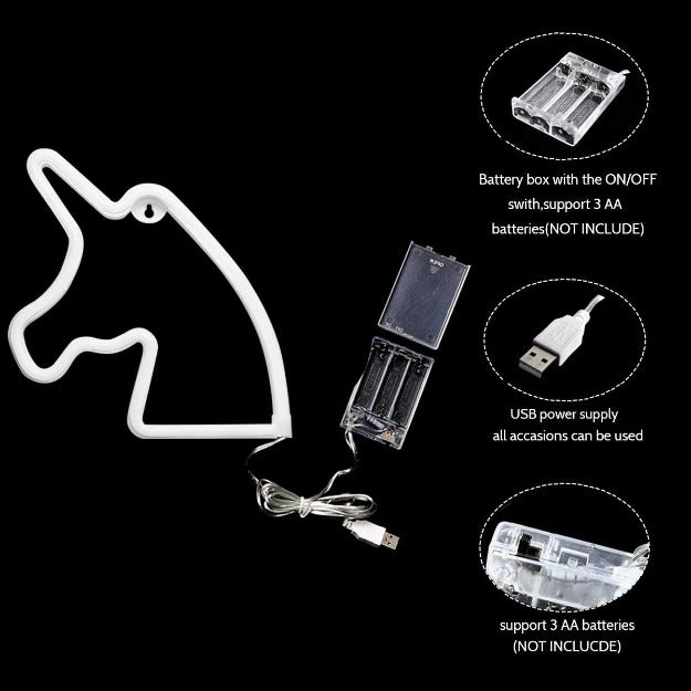 Unicorn Neon Sign Light | Battery & USB Operated