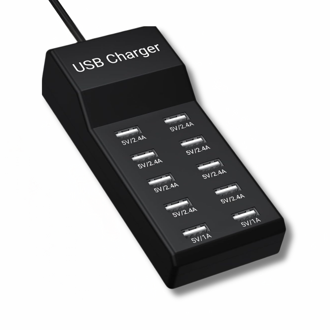 USB Charging Station – 10-Port, 50W | Fast Multi-Device Desktop Charger | Smart IC Technology