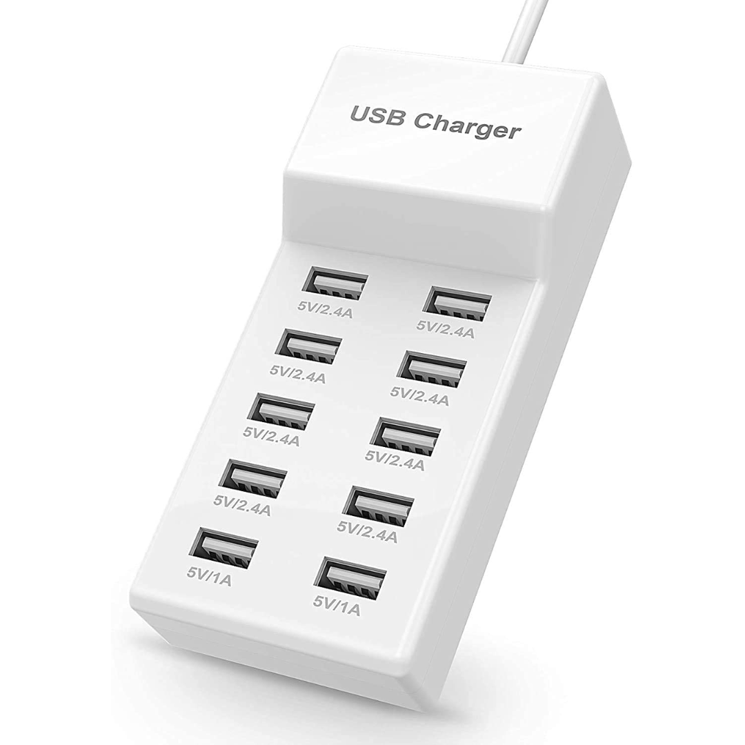 USB Charging Station – 10-Port, 50W | Fast Multi-Device Desktop Charger | Smart IC Technology