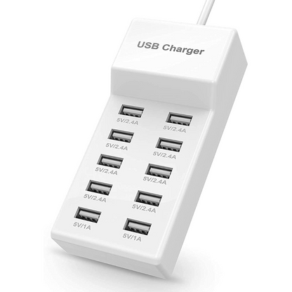 USB Charging Station – 10-Port, 50W | Fast Multi-Device Desktop Charger | Smart IC Technology