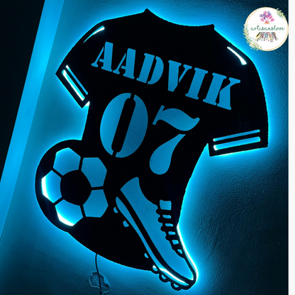 Football jersey LED name plate