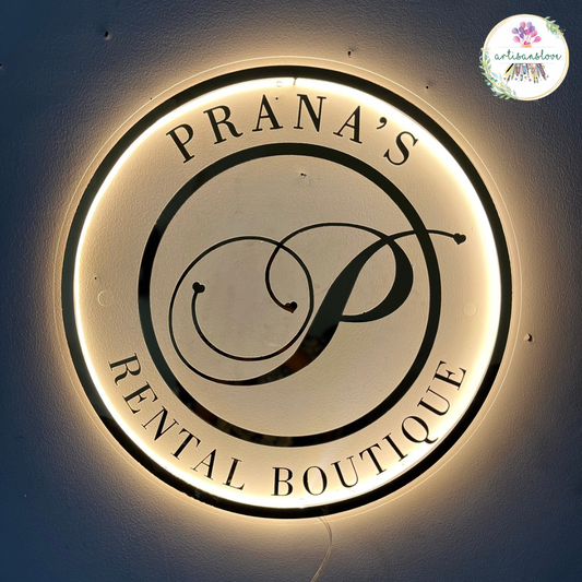 Boutique round LED name plate