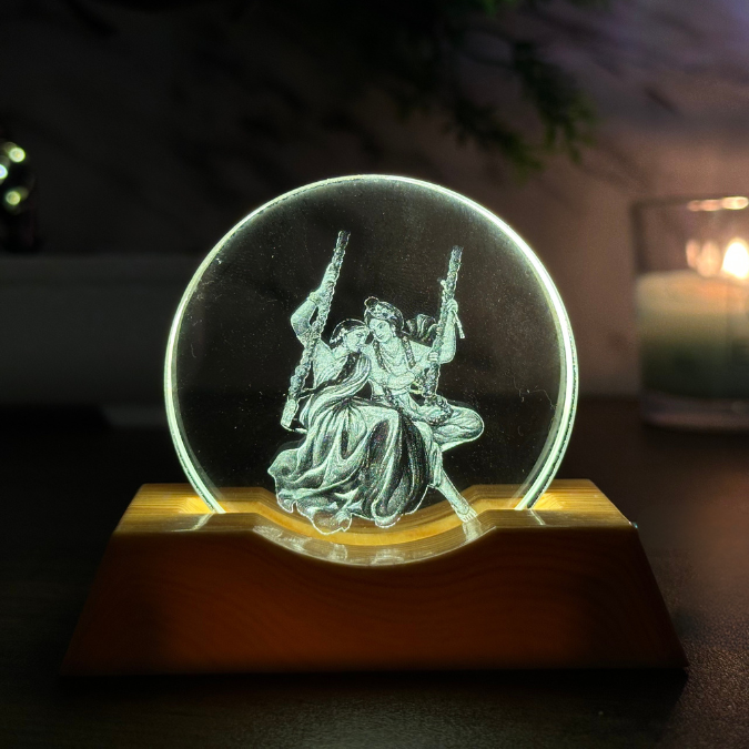 Radha krishna Lamp 2 - 3D Crystal Ball Lamp