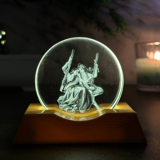 Radha krishna Lamp 2 - 3D Crystal Ball Lamp