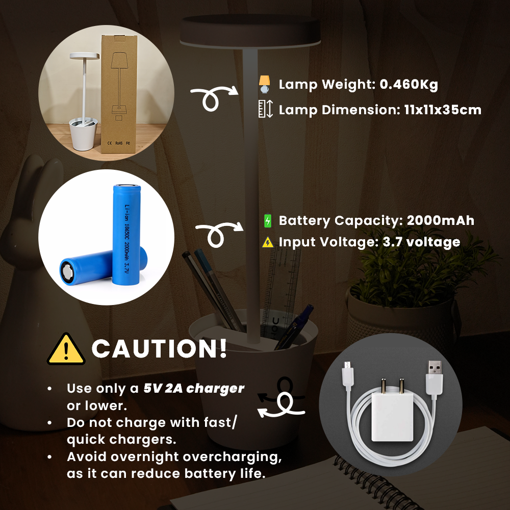 Corby Portable Rechargeable LED Table Lamp