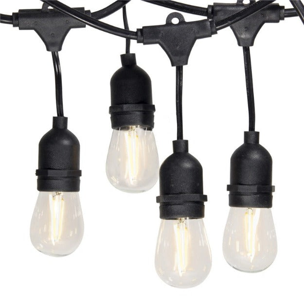 Waterproof Outdoor Hanging Bulb Holder String Lights with ST64 4W LED Bulbs