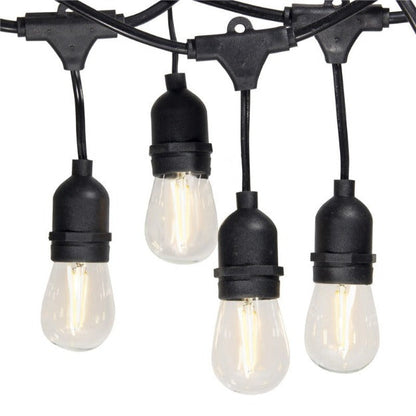 Waterproof Outdoor Hanging Bulb Holder String Lights with ST64 4W LED Bulbs