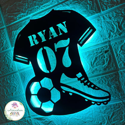 Football jersey LED name plate