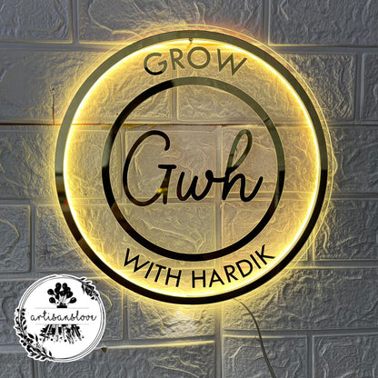 Logo round LED name plate