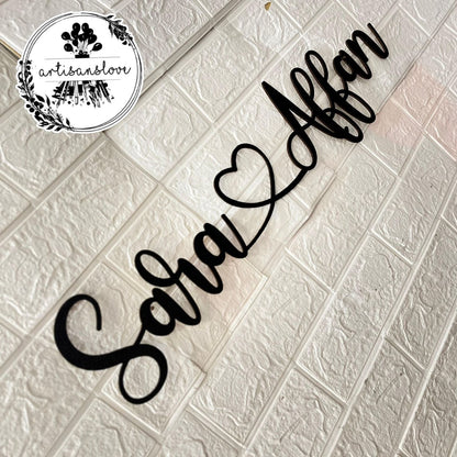 Couple wooden name plate