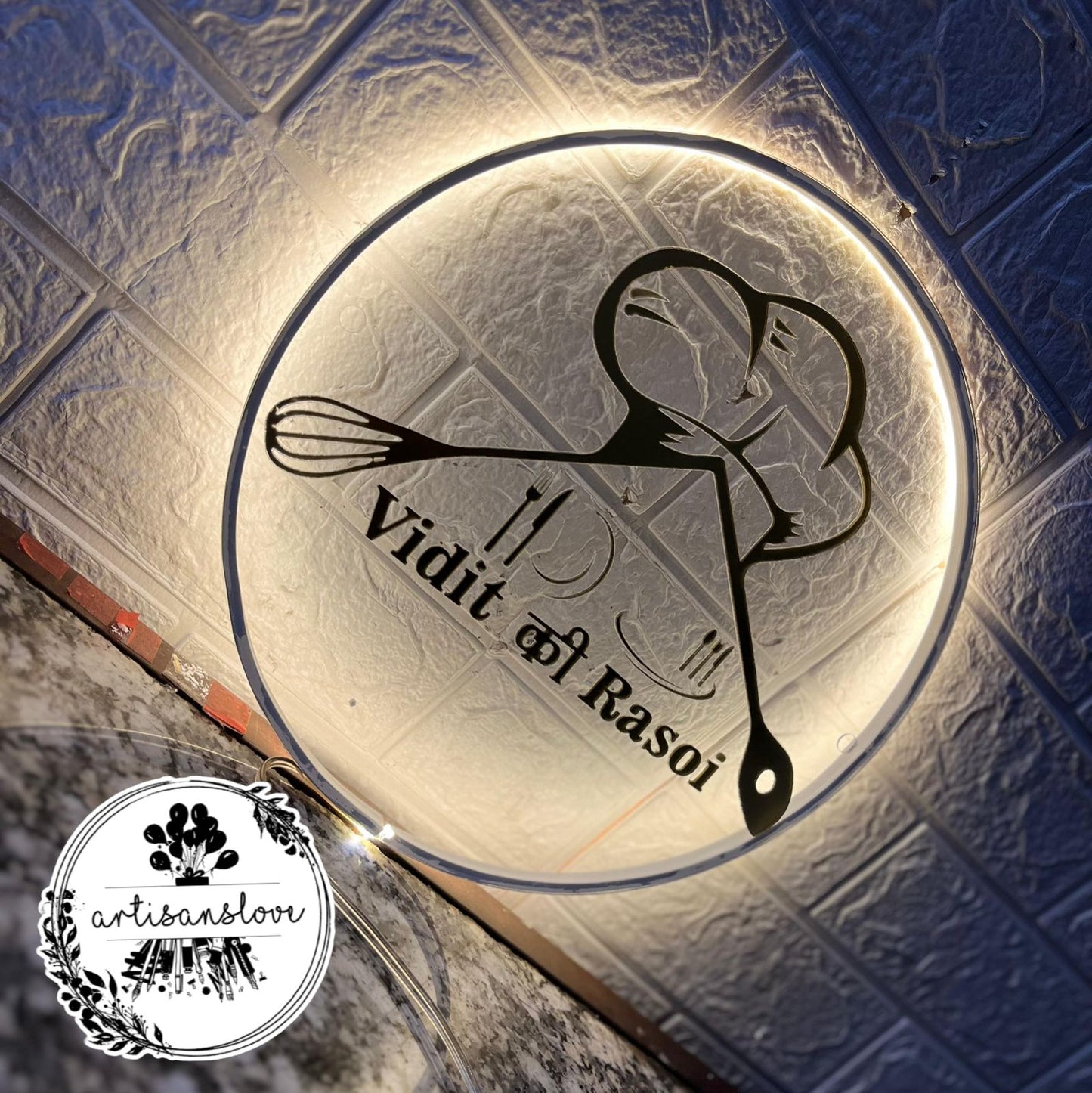 Logo round LED name plate