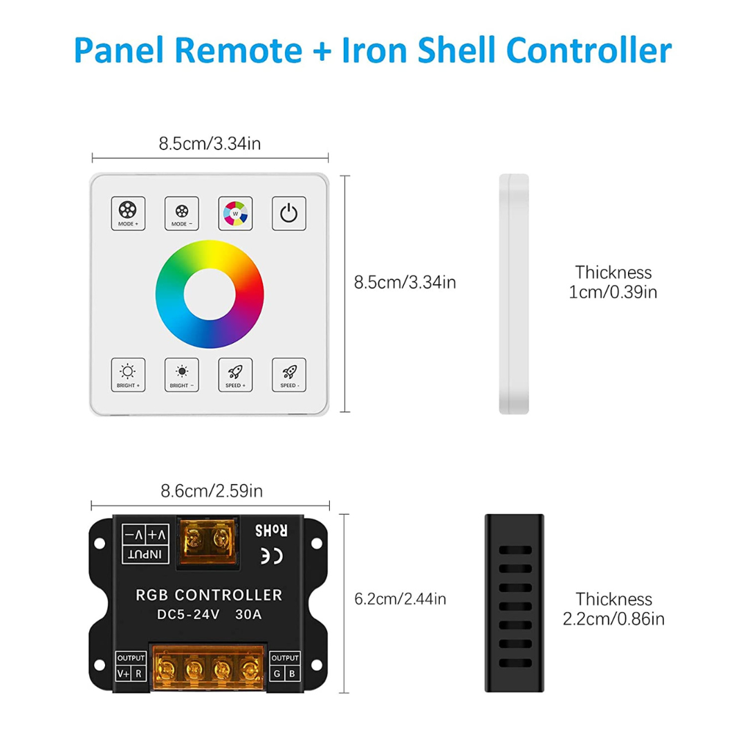 RGB Controller with Wireless Touch Panel RF Wall Mounted