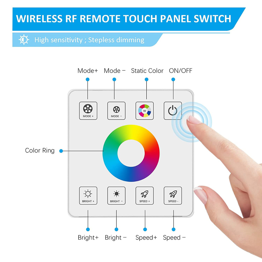 RGB Controller with Wireless Touch Panel RF Wall Mounted
