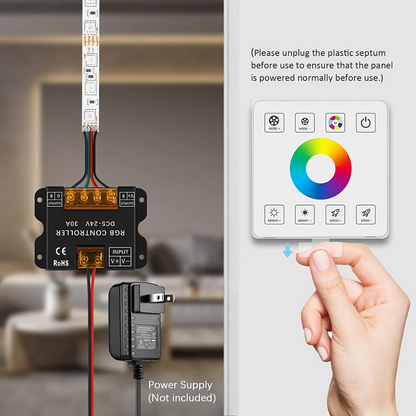 RGB Controller with Wireless Touch Panel RF Wall Mounted
