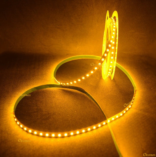 120 LED Strip Lights - Amber Yellow - 5m - 12V - 2835 SMD LED