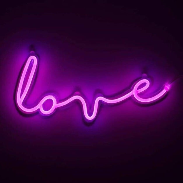 Quirky Love Neon Sign Wall Hanging Light | Battery & USB Operated