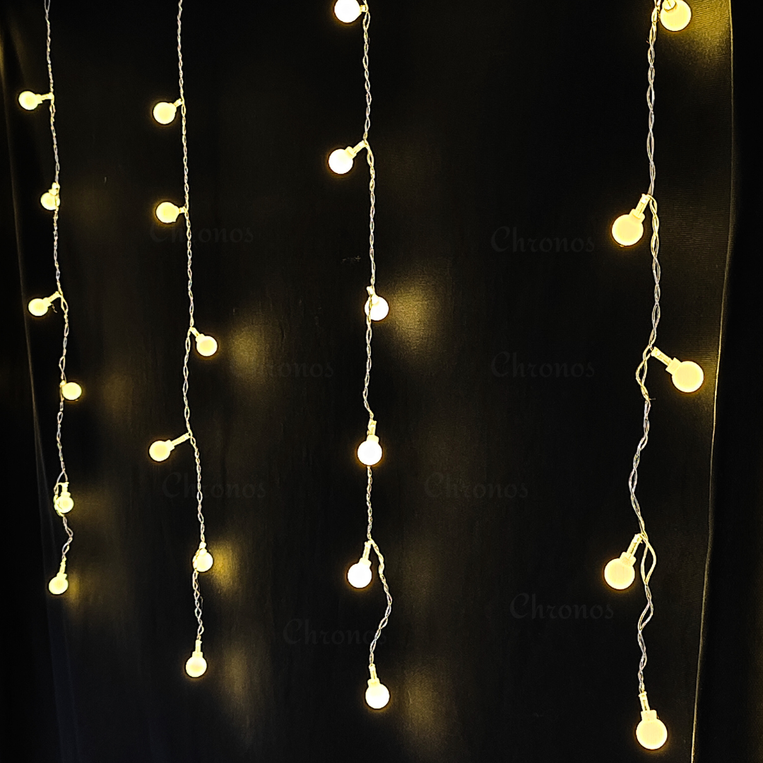 Bubble Curtain Lights – Warm White | 8 Modes | Plug & Play