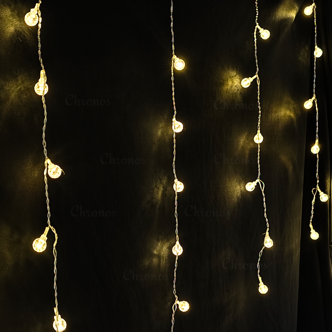 Bubble Curtain Lights – Warm White | 8 Modes | Plug & Play