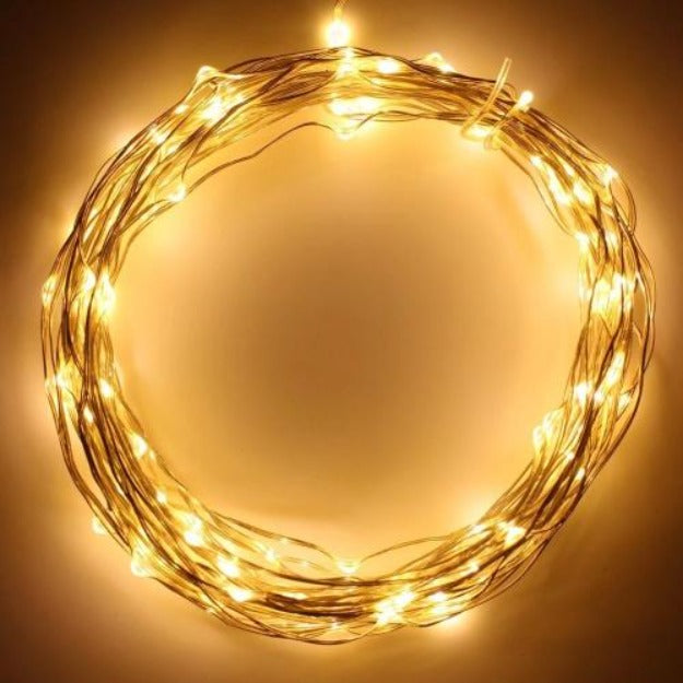Copper Wire Fairy LED String Lights - 3AA Battery Operated