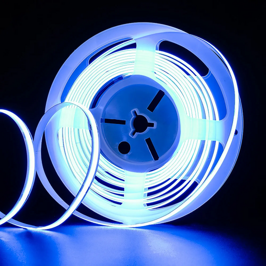 8mm COB Dotless LED Strip Lights - Blue - 320 LEDs per meter - 12V
