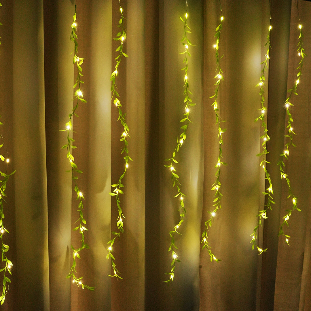 Leaves Garland Curtain Lights | Warm White | Diwali Decoration