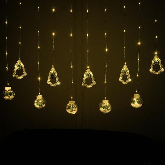 Christmas Ball + Tree Curtain Lights | Warm White