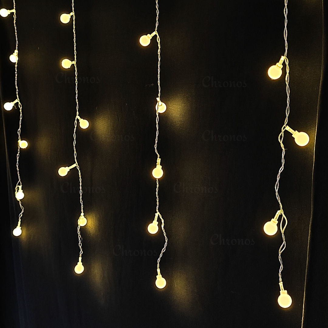 Bubble Curtain Lights – Warm White | 8 Modes | Plug & Play